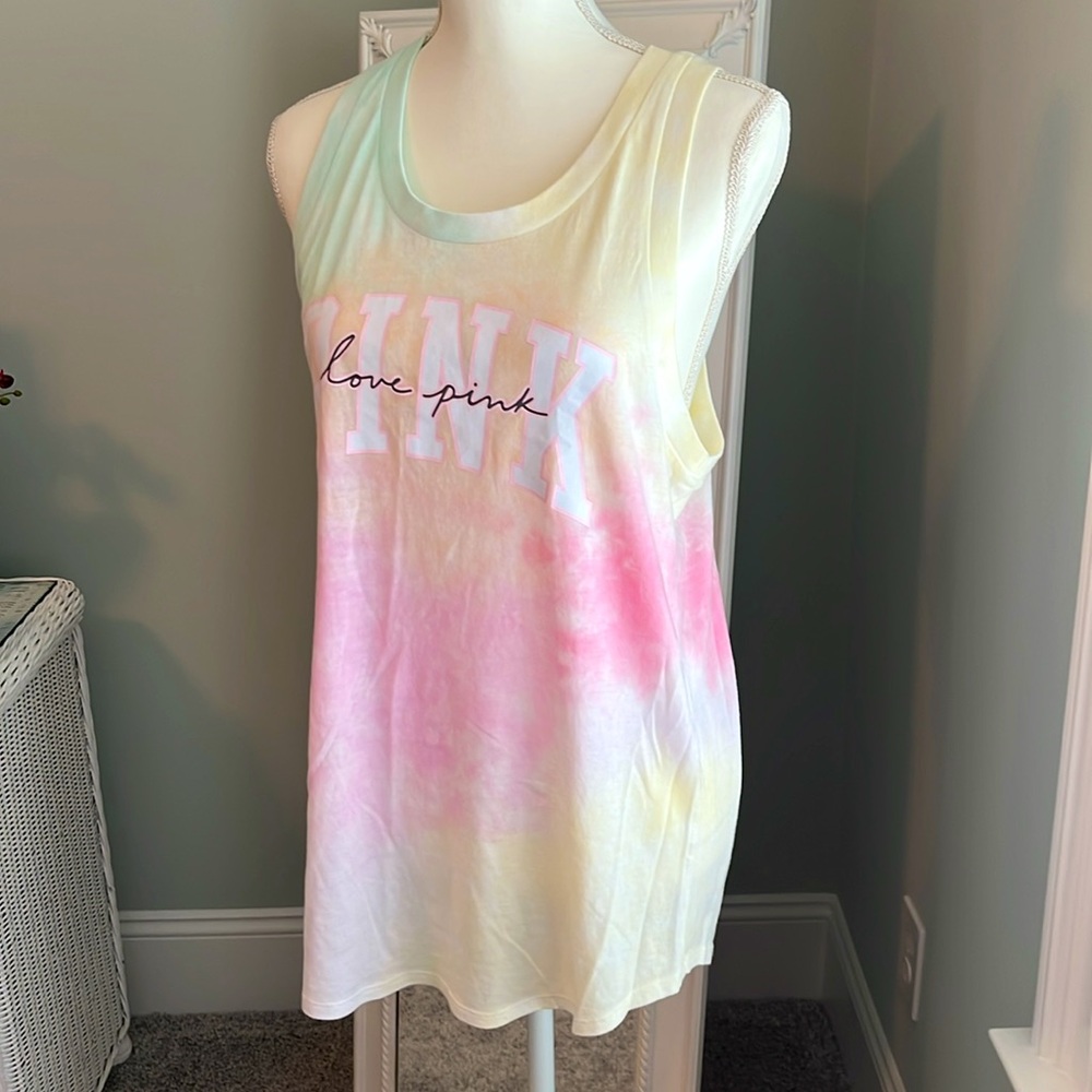 PINK VS tie dye tank top, size M. - Picture 3 of 8